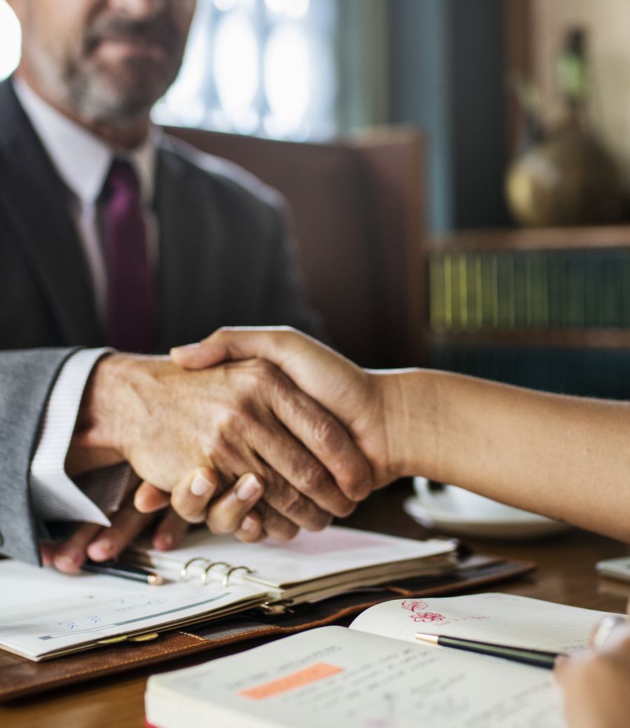 Attorney meeting with a client